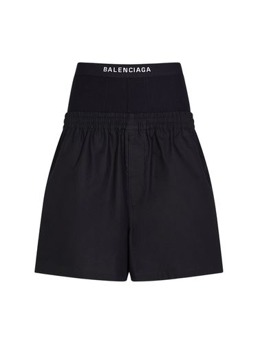 Hybrid Cotton Poplin Boxer Shorts - BALENCIAGA - Modalova