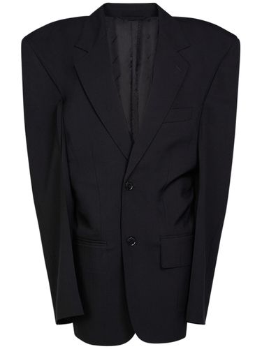 Cut Away Wool Boxy Blazer - BALENCIAGA - Modalova