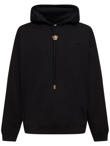 Gauzed Medusa Cotton Sweatshirt - VERSACE - Modalova