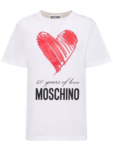 T-shirt Aus Baumwolljersey Mit Logo - MOSCHINO - Modalova