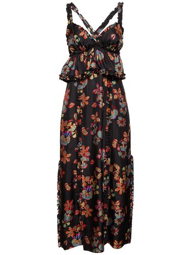 Sigrid Printed Silk Midi Dress - ULLA JOHNSON - Modalova