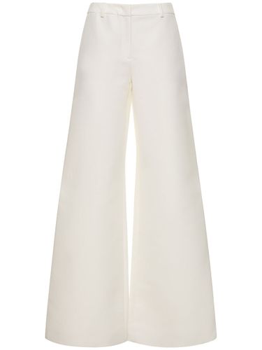 Cotton Duchesse Wide Pants - MOSCHINO - Modalova