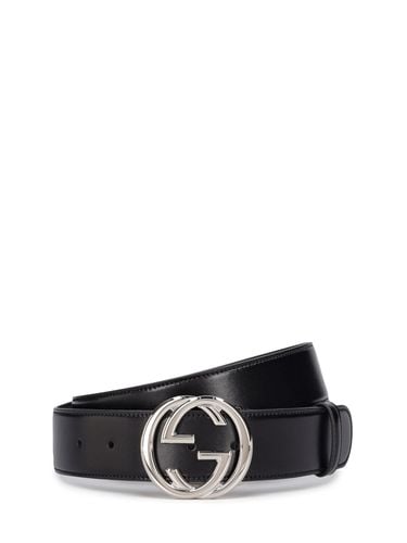 Cm Gg Interlocking Leather Belt - GUCCI - Modalova