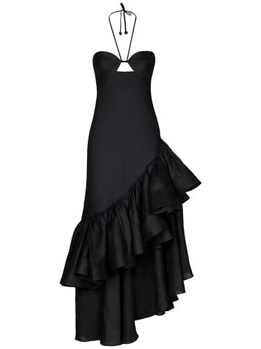 Ruffled Linen Long Dress - JOHANNA ORTIZ - Modalova