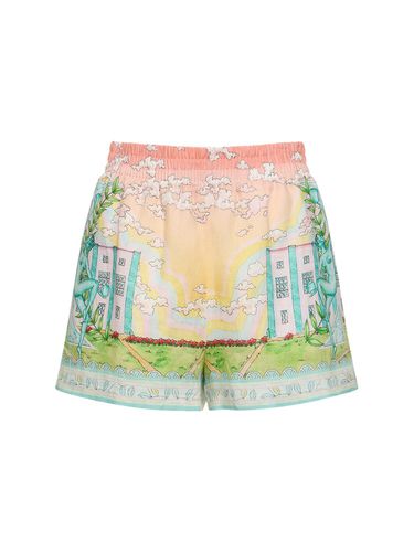 Printed Linen Shorts - CASABLANCA - Modalova