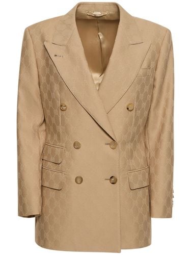 Gg Wool Jacquard Blazer - GUCCI - Modalova