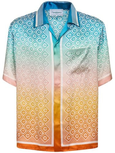 Cuban Collar Silk Short Sleeve Shirt - CASABLANCA - Modalova