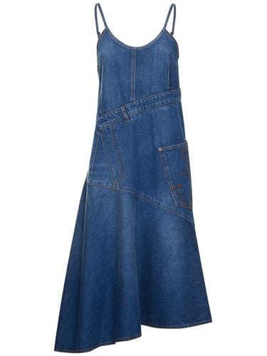 Asymmetric Flared Denim Midi Dress - JW ANDERSON - Modalova