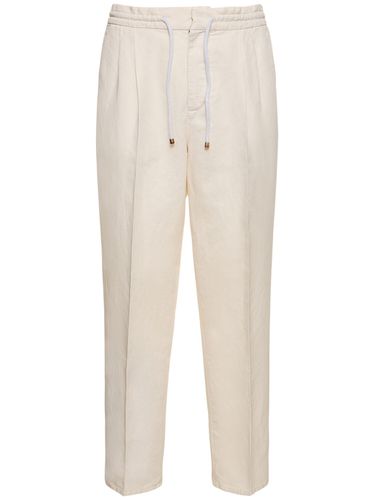 Cotton & Linen Drawstring Pants - BRUNELLO CUCINELLI - Modalova