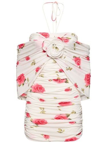 Rose Print Jersey Mini Dress - MAGDA BUTRYM - Modalova