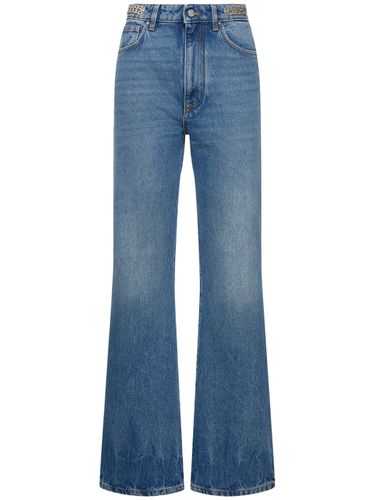 Embellished Denim Flared Jeans - RABANNE - Modalova