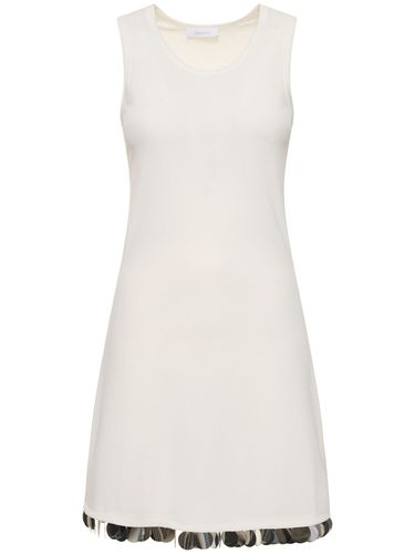 Jersey Crepe Embellished Mini Dress - RABANNE - Modalova