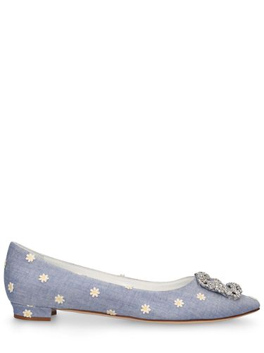 Mm Hangisiflat Canvas Ballerina Flats - MANOLO BLAHNIK - Modalova