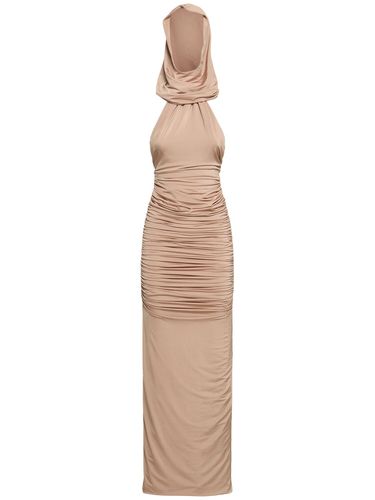 Stretch Jersey Ruched Long Dress - GIUSEPPE DI MORABITO - Modalova