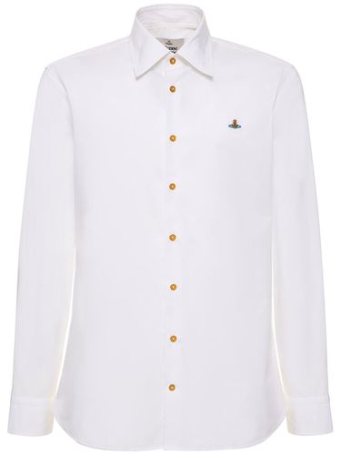 Camisa De Popelina De Algodón Con Logo - VIVIENNE WESTWOOD - Modalova