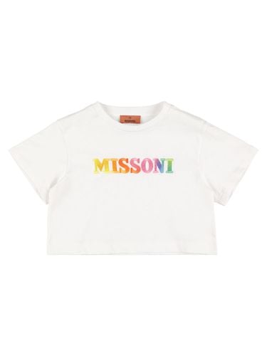 Camiseta De Jersey De Algodón Con Logo Bordado - MISSONI - Modalova