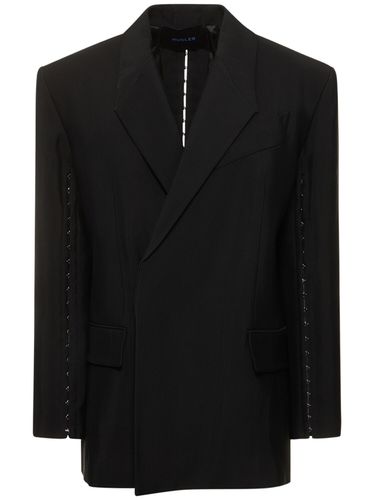 Oversize Single Breasted Jacket W/ Hooks - MUGLER - Modalova