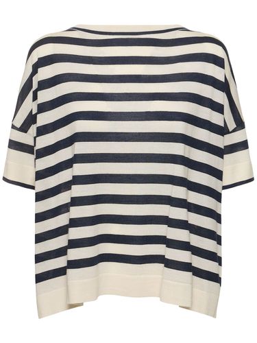 Cashmere & Silk Boat Neck Striped Top - BRUNELLO CUCINELLI - Modalova