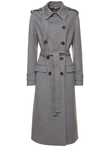 Wool Double Breasted Belted Coat - STELLA MCCARTNEY - Modalova