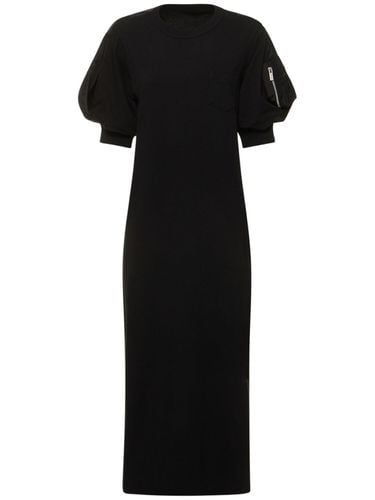 Nylon Twill & Jersey Long Dress - SACAI - Modalova