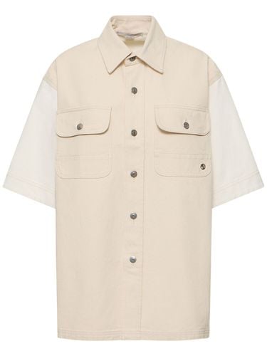 Denim Short Sleeve Shirt Jacket - STELLA MCCARTNEY - Modalova