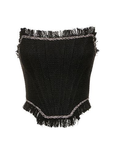 Strapless Bouclé Bustier Top - GIUSEPPE DI MORABITO - Modalova