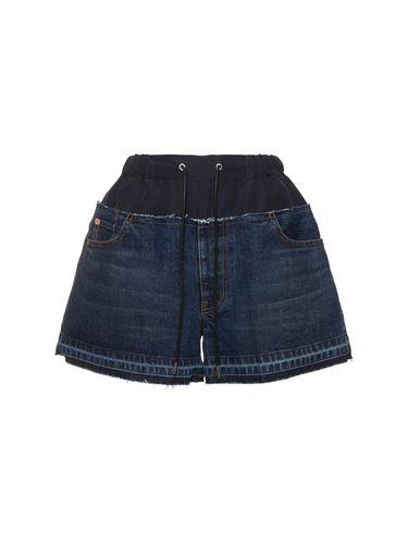 Denim Elastic Shorts W/ Drawstring - SACAI - Modalova