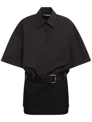 Mini Cotton Shirt Dress W/ Leather Belt - ALEXANDER WANG - Modalova