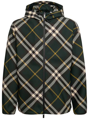 Check Print Hooded Nylon Jacket - BURBERRY - Modalova