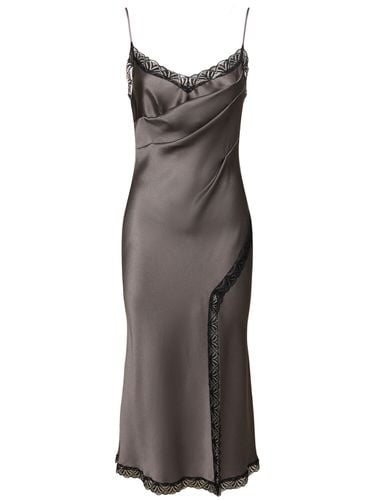 Satin & Lace Midi Dress - ALBERTA FERRETTI - Modalova