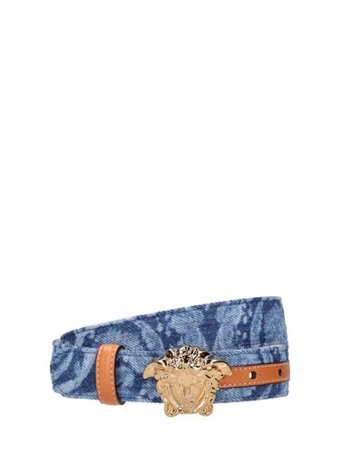 Mm Medusa Denim Belt - VERSACE - Modalova