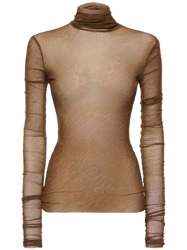 Stretch Tulle Turtleneck Top - PHILOSOPHY DI LORENZO SERAFINI - Modalova