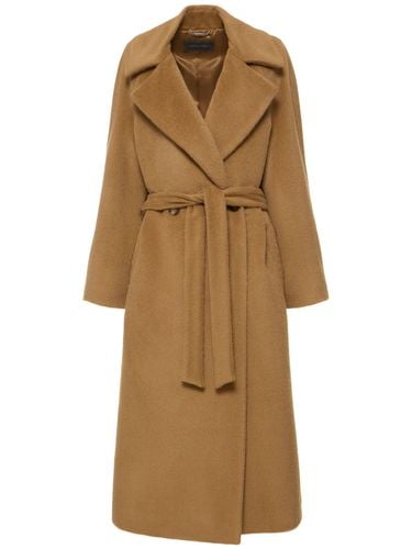 Belted Alpaca & Wool Long Coat - ALBERTA FERRETTI - Modalova