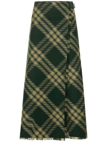 Check Knit Long Wrap Kilt Skirt - BURBERRY - Modalova