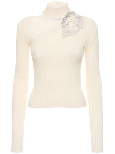 Embellished Cotton Top - GIUSEPPE DI MORABITO - Modalova