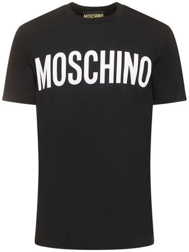 Logo Print Cotton T-shirt - MOSCHINO - Modalova