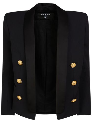 Boxy Wool Jacket - BALMAIN - Modalova