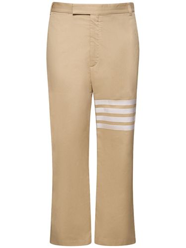 Unconstructed Straight Leg Cotton Pants - THOM BROWNE - Modalova