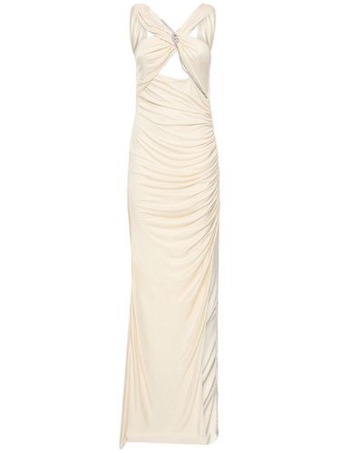 Draped Jersey Crossed Neck Long Dress - ZUHAIR MURAD - Modalova