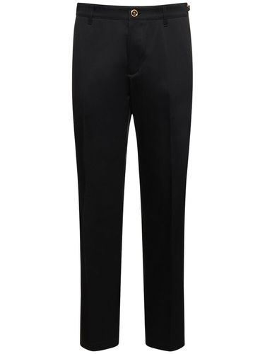 Cotton Gabardine Pants - VERSACE - Modalova