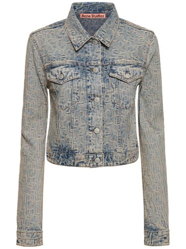 Rose Monogram Cotton Denim Jacket - ACNE STUDIOS - Modalova