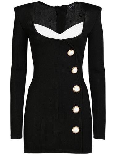 Tailored Viscose Bodycon Mini Dress - BALMAIN - Modalova