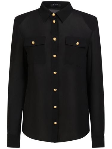 Silk Crepe De Chine Shirt - BALMAIN - Modalova