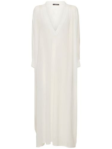 Shiny Jersey Long V-neck Kaftan Dress - BALMAIN - Modalova