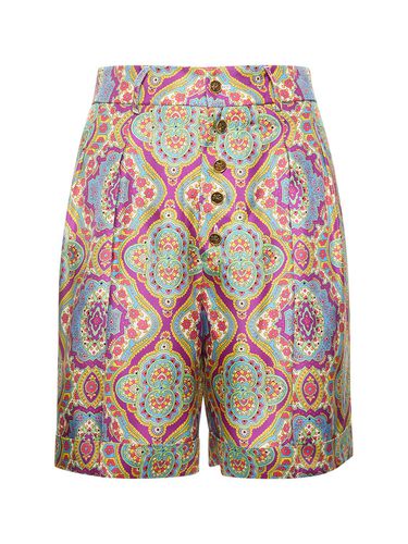 Printed Silk High Rise Shorts - ETRO - Modalova