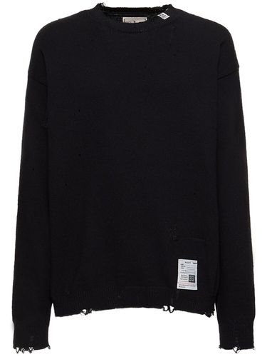 Distressed Cotton Crewneck Sweater - MIHARA YASUHIRO - Modalova