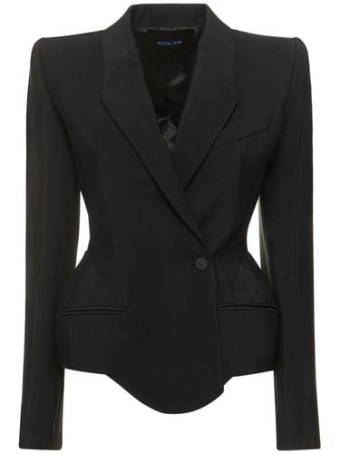 Heavy Fluid Viscose & Wool Fitted Jacket - MUGLER - Modalova