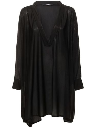 Metal V Neck Mini Kaftan Dress - BALMAIN - Modalova