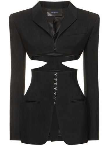 Heavy Fluid Viscose Blend Cropped Jacket - MUGLER - Modalova