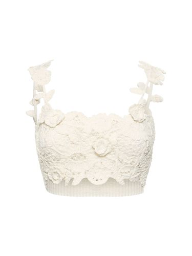 Crop Top In Misto Cotone Macramé - BLUMARINE - Modalova